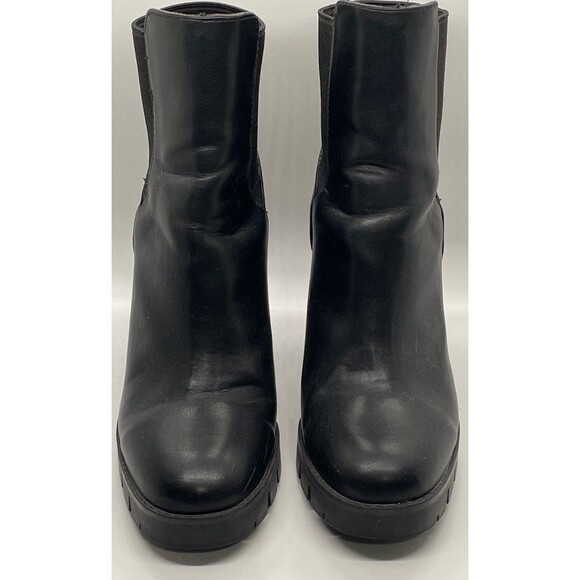 Zara Basic black Slip On platform Ankle Heeled boots EU 39 Women’s Fits 7.5US - Picture 1 of 12